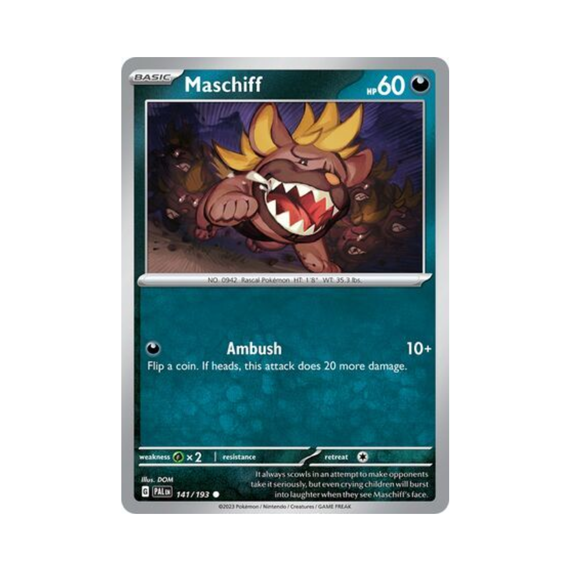 포켓몬 TCG 오라티프 C 팔데아 이볼브드 (영문판)(Pokemon TCG Maschiff C Paldea Evolved (English Ver.)) - 1