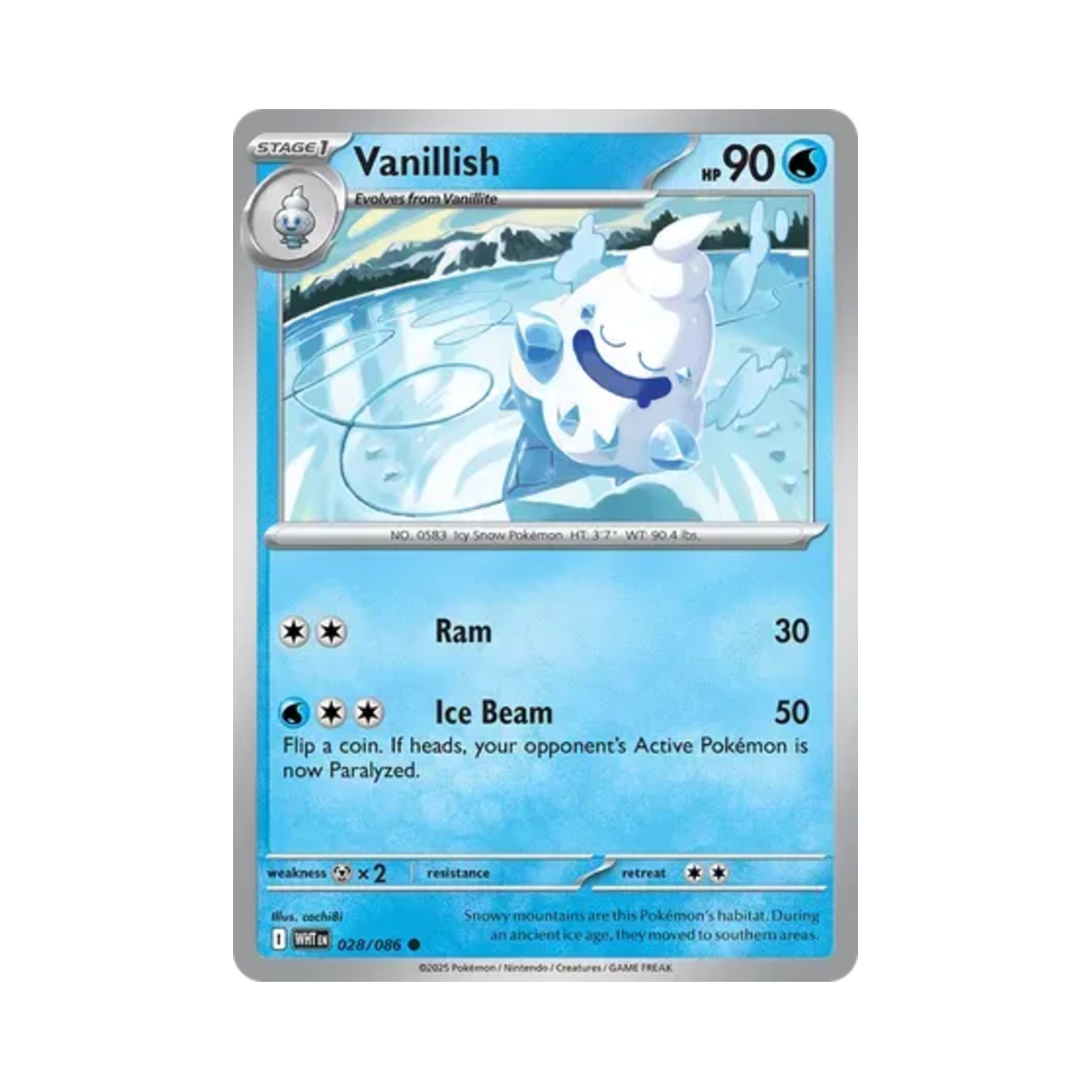 포켓몬 TCG 바닐리치 C 화이트플레어 (영문판)(Pokemon TCG Vanillish C White Flare (English Ver.)) - 1