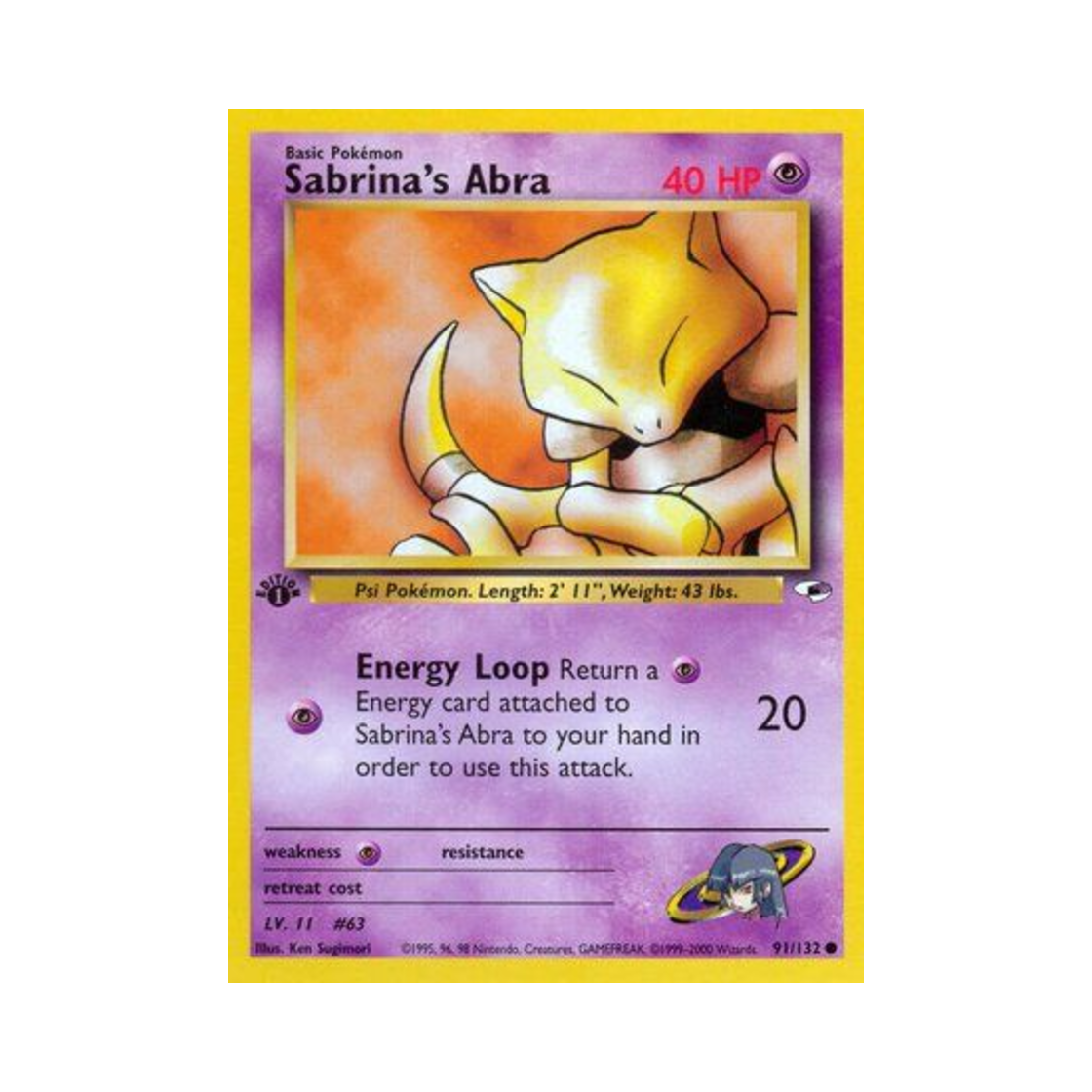 포켓몬 TCG 초련의 캐이시 C 짐 히어로즈 (영문판)(Pokemon TCG Sabrina's Abra C Gym Heroes (English Ver.)) - 1