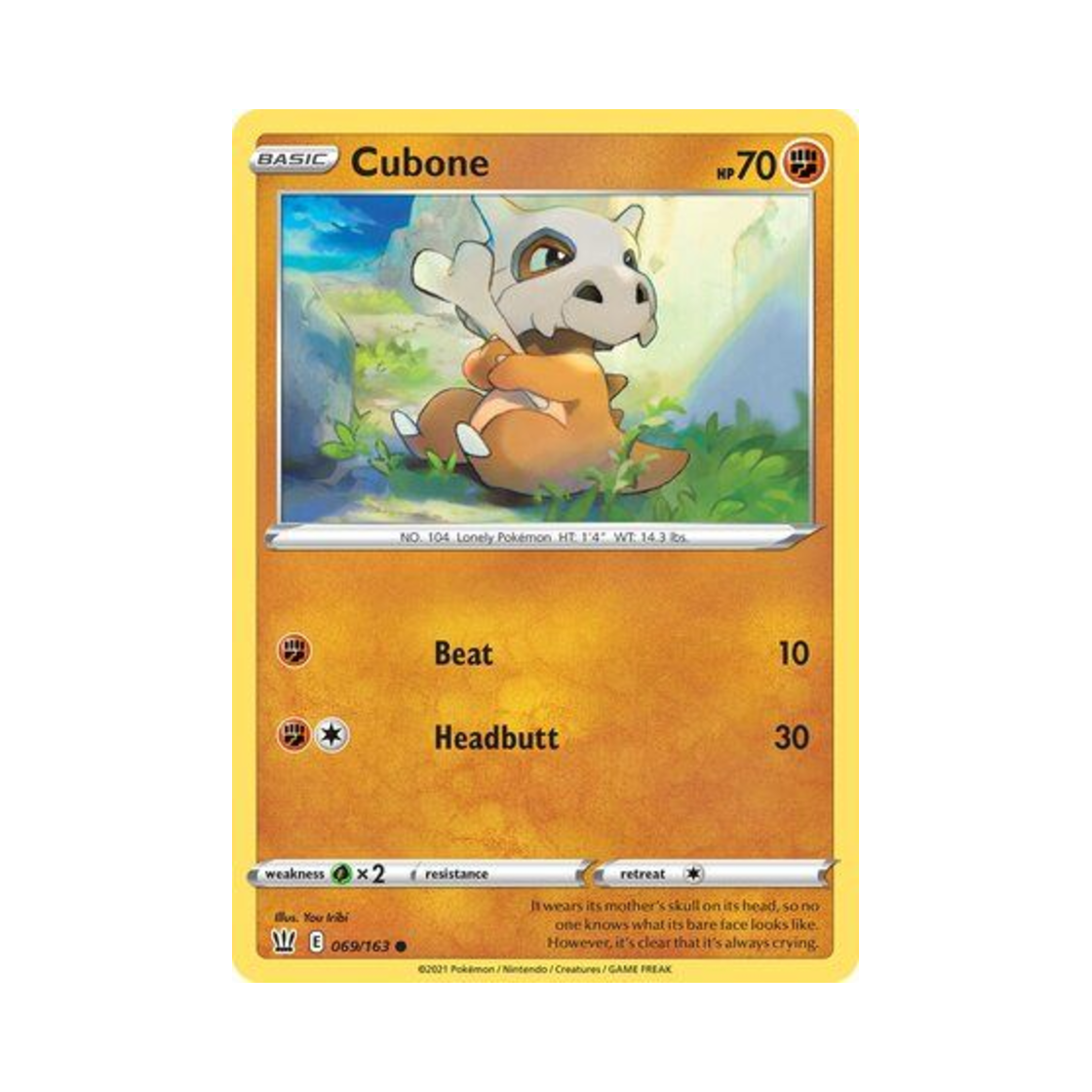 포켓몬 TCG 탕구리 C 배틀 스타일즈 (영문판)(Pokemon TCG Cubone C Battle Styles (English Ver.))