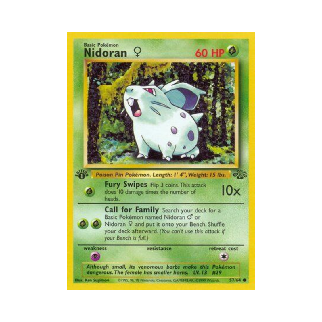 JU57/64 Pokemon TCG Nidoran ♀ C Jungle (English Ver.)