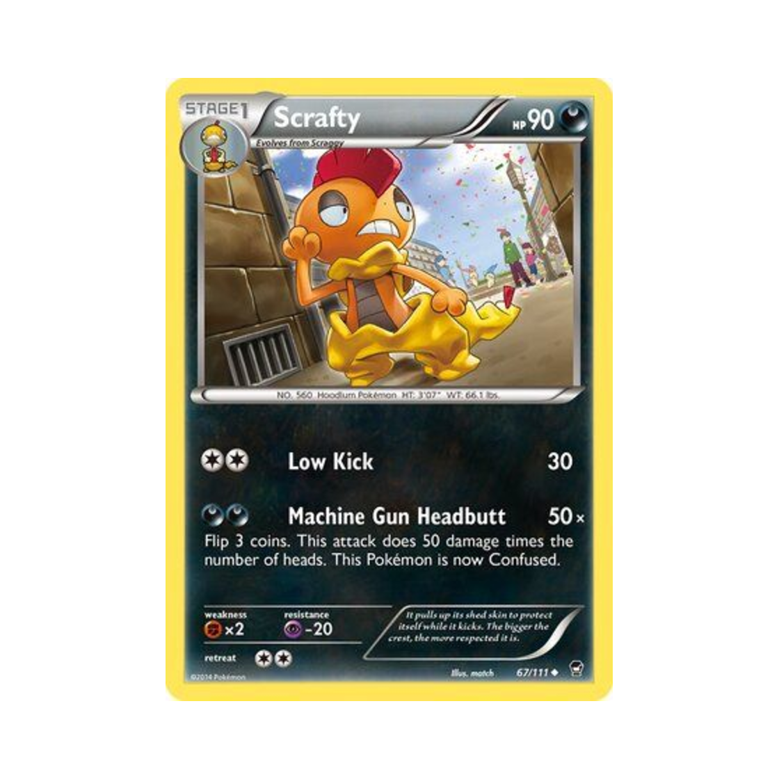 포켓몬 TCG 곤율거니 U 퓨리어스 피스트 (영문판)(Pokemon TCG Scrafty U Furious Fists (English Ver.)) - 1