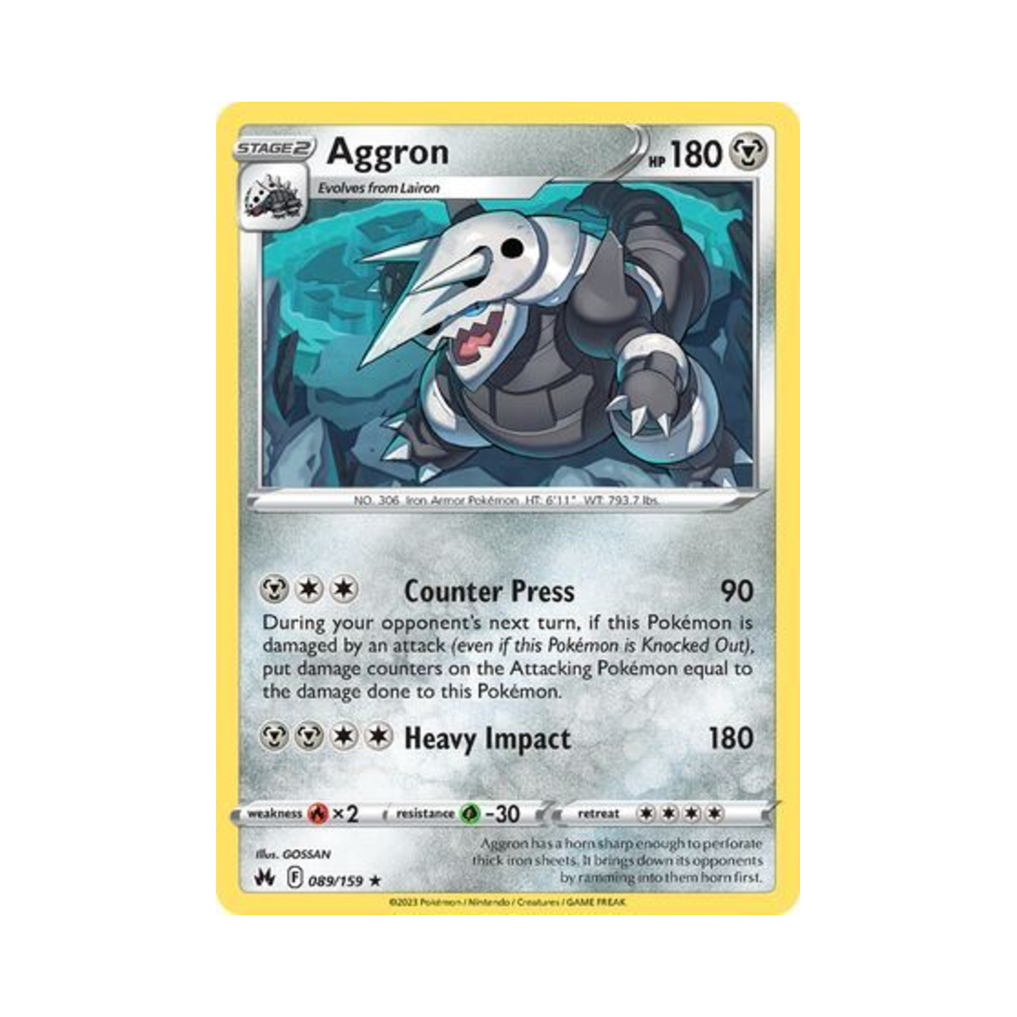 포켓몬 TCG 보스로라 R 크라운 제니스 (영문판)(Pokemon TCG Aggron R Crown Zenith (English Ver.)) - 1