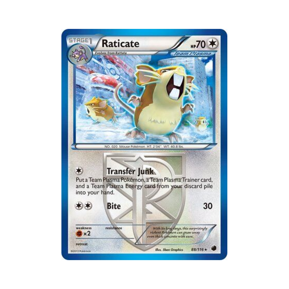 포켓몬 TCG 레트라 R 플라스마 프리즈 (영문판)(Pokemon TCG Raticate R Plasma Freeze (English Ver.))