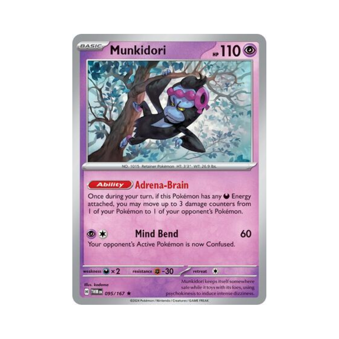포켓몬 TCG 이야후 R 트와일라잇 마스커레이드 (영문판)(Pokemon TCG Munkidori R Twilight Masquerade (English Ver.)) - 1