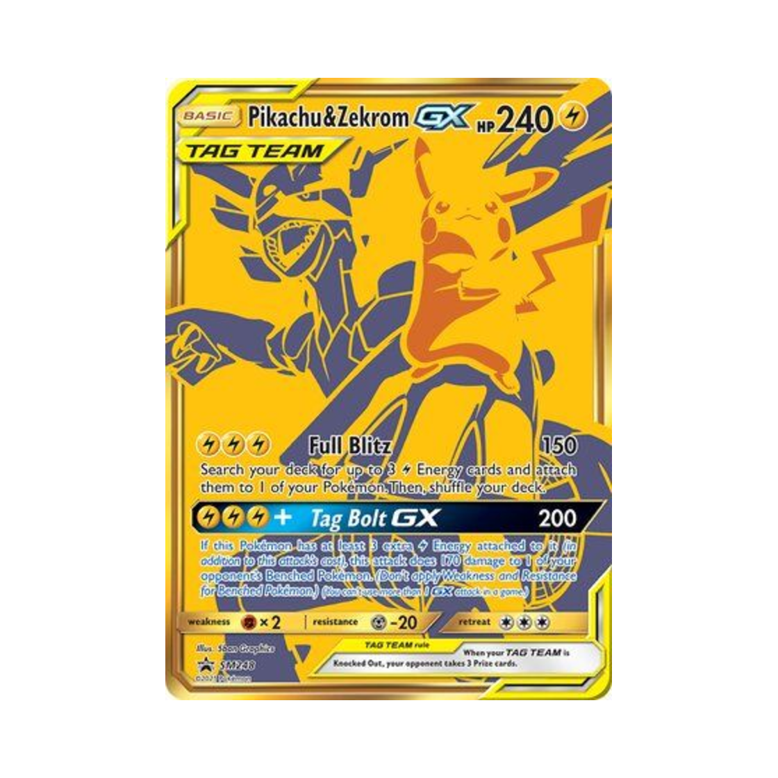 SMPSM248 Pokemon TCG Pikachu & Zekrom GX Jumbo P Sun & Moon Promos (English Ver.)