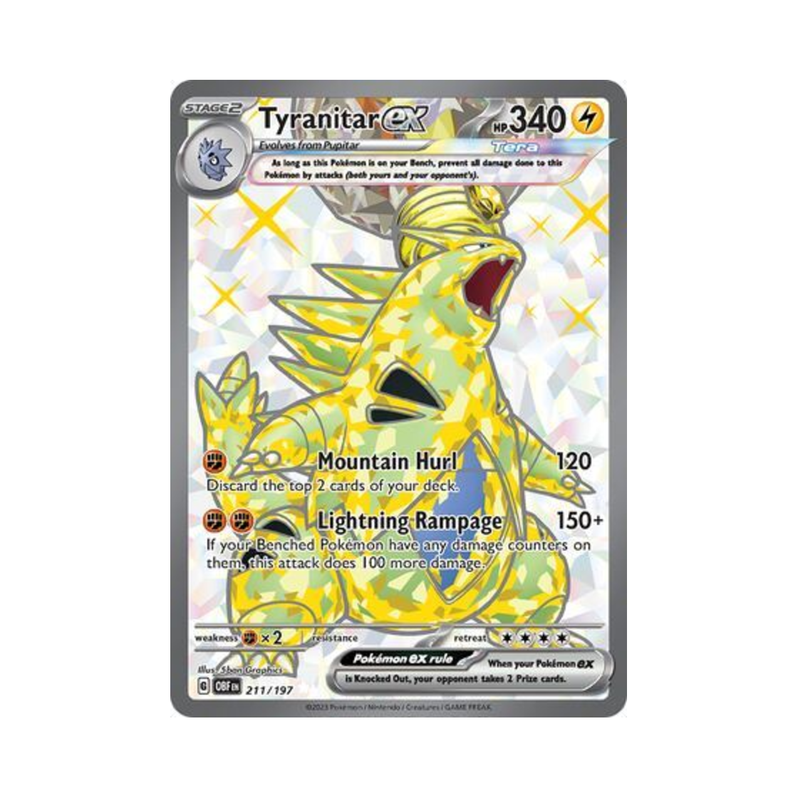 포켓몬 TCG 마기라스 ex UR 옵시디언 플레임즈 (영문판)(Pokemon TCG Tyranitar ex UR Obsidian Flames (English Ver.))