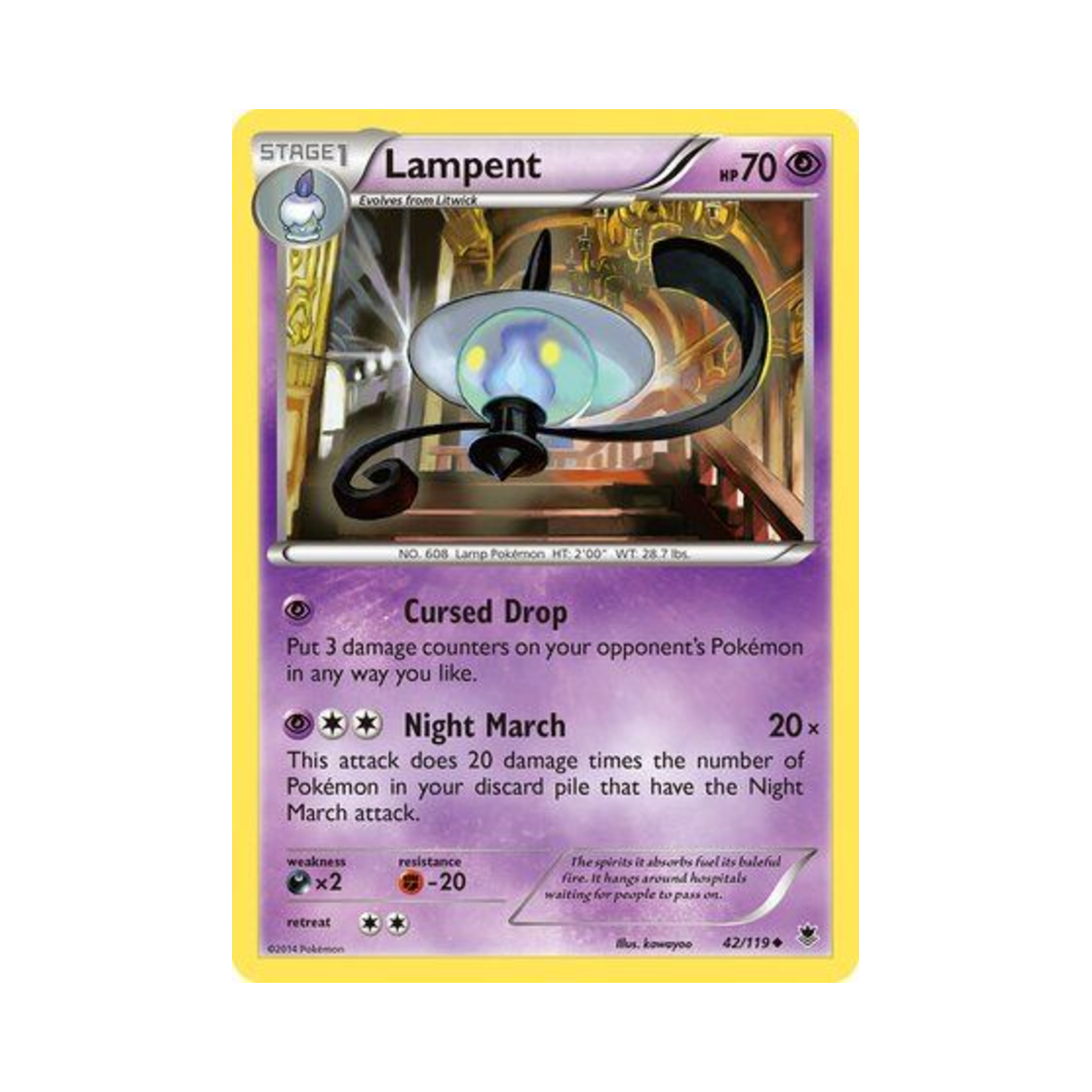 포켓몬 TCG 램프라 U 팬텀 포스 (영문판)(Pokemon TCG Lampent U Phantom Forces (English Ver.)) - 1