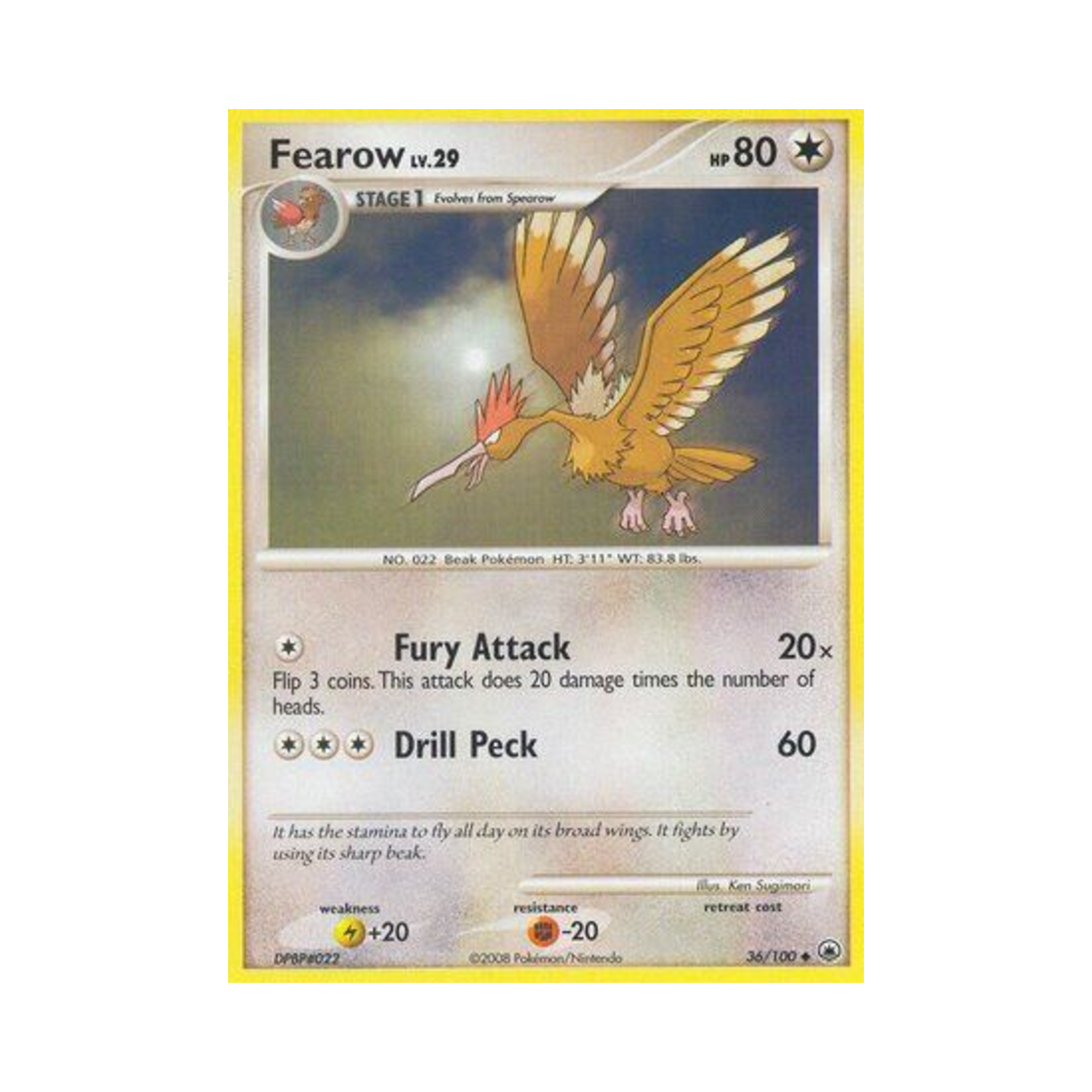 포켓몬 TCG 깨비드릴조 U 마제스티 던 (영문판)(Pokemon TCG Fearow U Majestic Dawn (English Ver.)) - 1