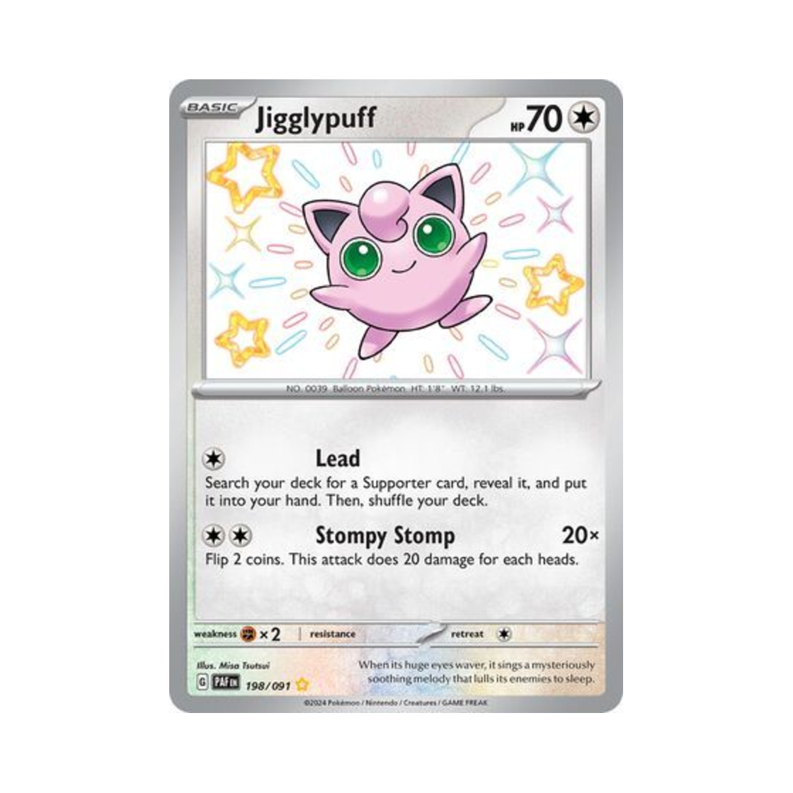 포켓몬 TCG 푸린 SR 팔데아 페이트 (영문판)(Pokemon TCG Jigglypuff SR Paldean Fates (English Ver.)) - 1