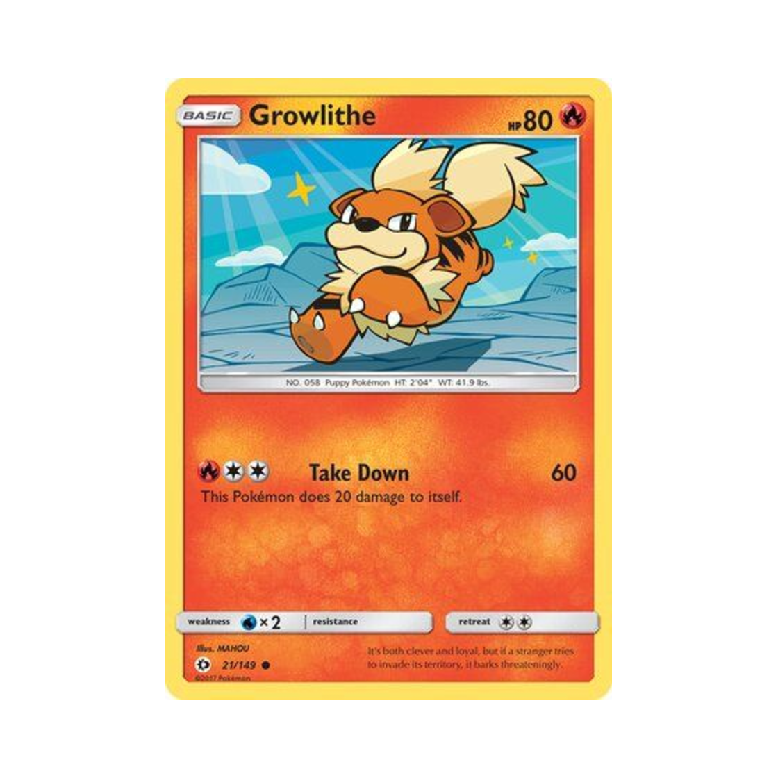 포켓몬 TCG 가디 C 썬 & 문 (영문판)(Pokemon TCG Growlithe C Sun & Moon (English Ver.)) - 1