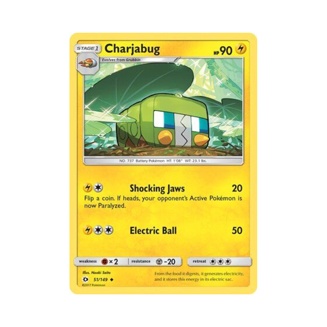 포켓몬 TCG 전지충이 U 썬 & 문 (영문판)(Pokemon TCG Charjabug U Sun & Moon (English Ver.)) - 1