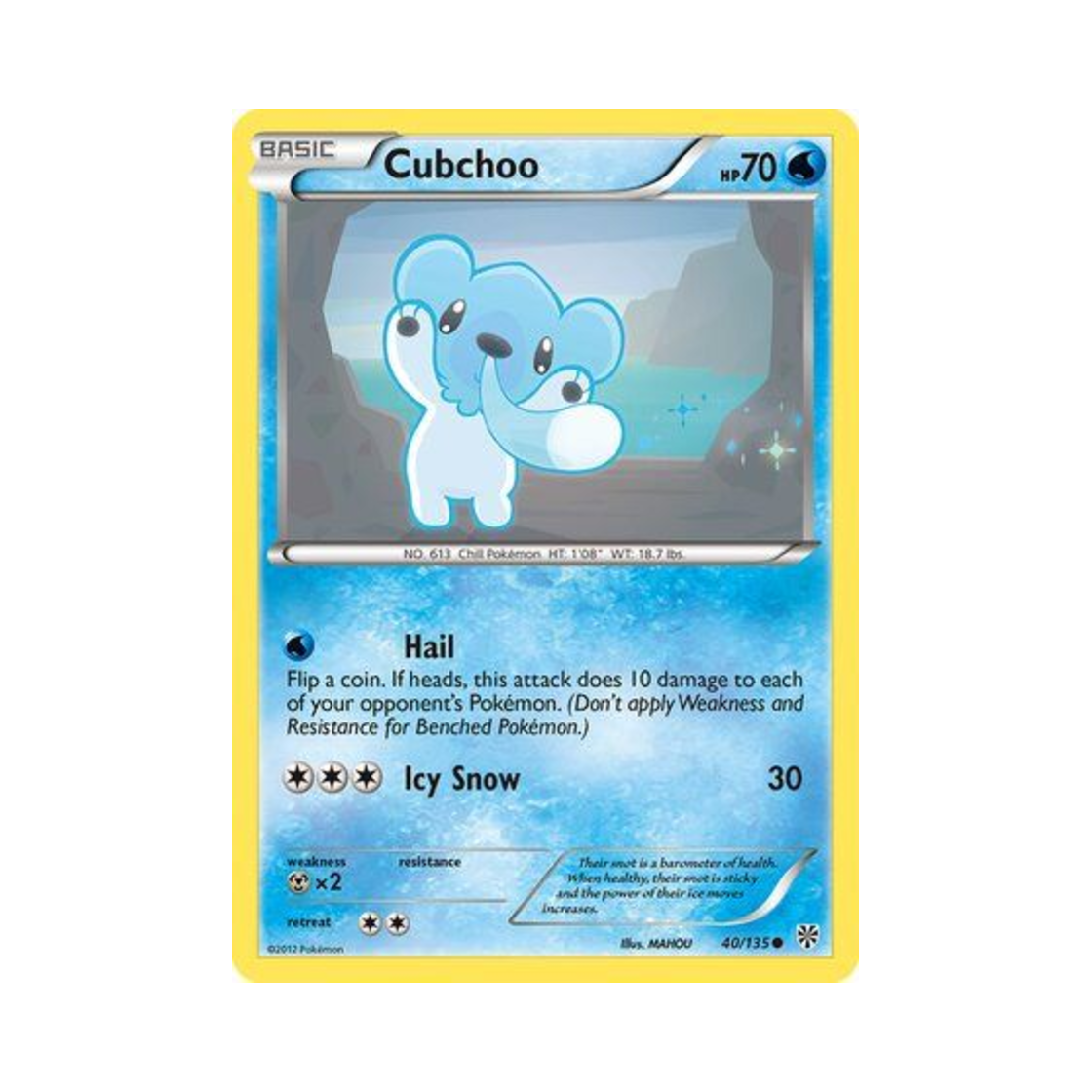 포켓몬 TCG 코고미 C 플라스마 스톰 (영문판)(Pokemon TCG Cubchoo C Plasma Storm (English Ver.))