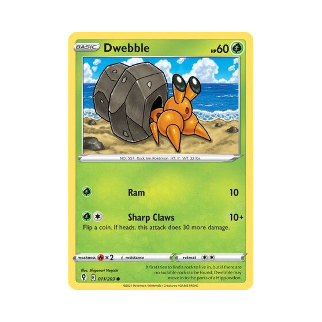 포켓몬 TCG 돌살이 C 이볼빙 스카이즈 (영문판)(Pokemon TCG Dwebble C Evolving Skies (English Ver.))