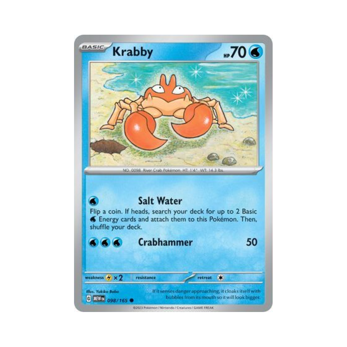 MEW098/165 Pokemon TCG Krabby C Scarlet & Violet 151 (English Ver.)