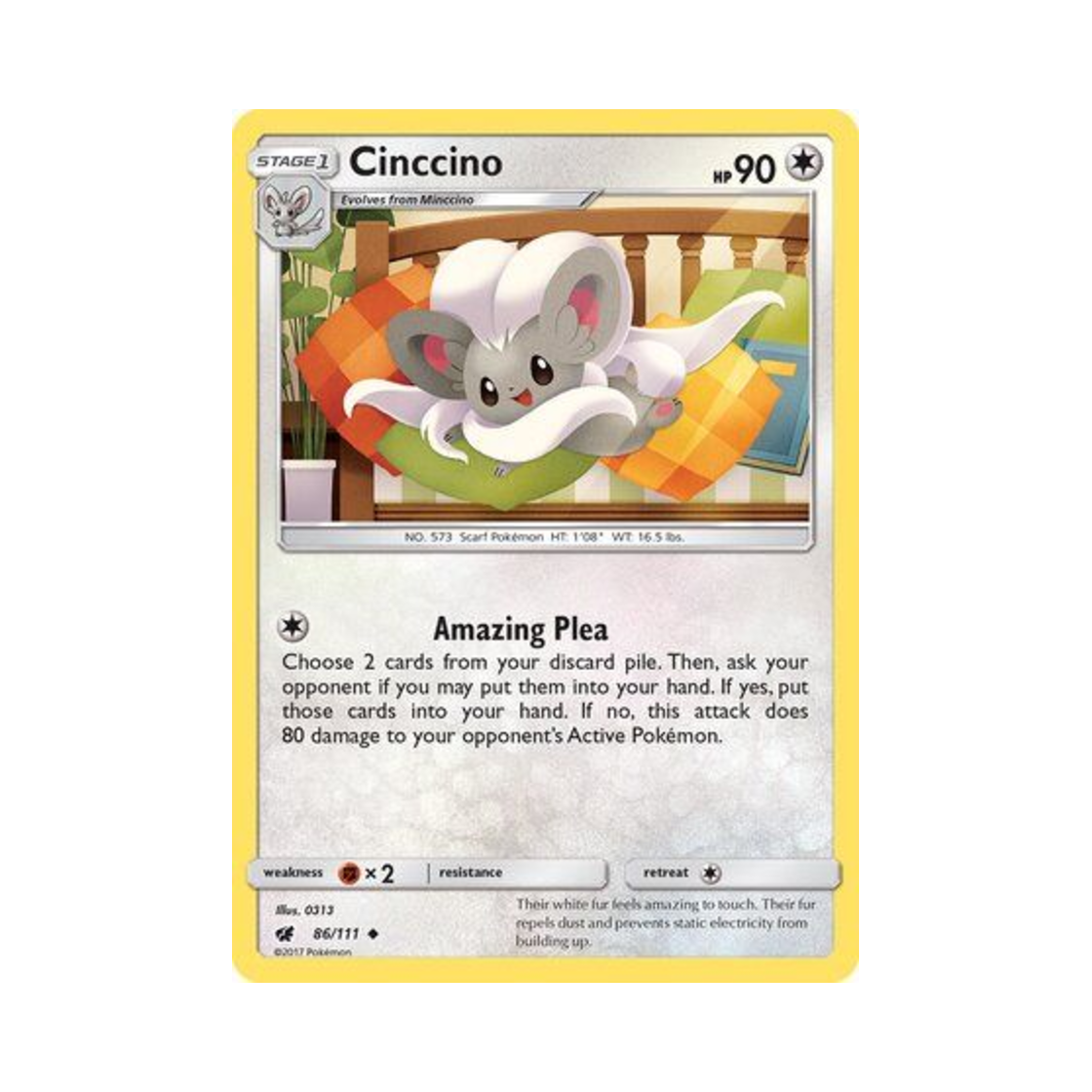 포켓몬 TCG 치라치노 U 크림슨 인베이전 (영문판)(Pokemon TCG Cinccino U Crimson Invasion (English Ver.)) - 1