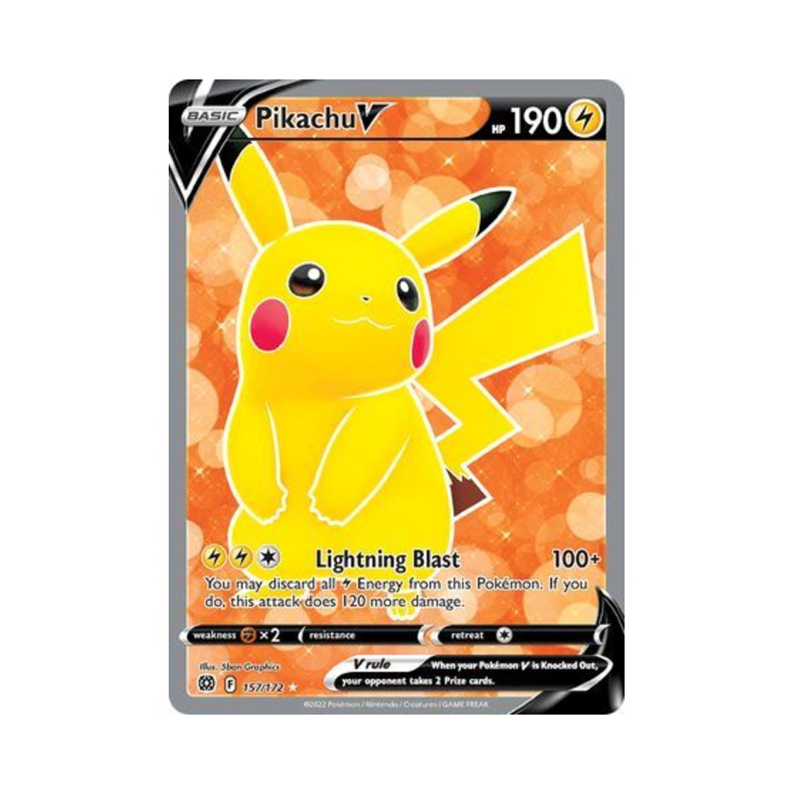 BRS157/172 Pokemon TCG Pikachu V RU Brilliant Stars (English Ver.)