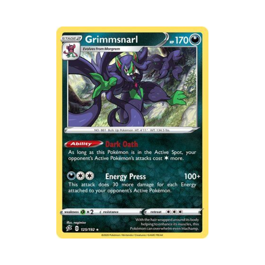 포켓몬 TCG 오롱털 RH 레벌 크래시 (영문판)(Pokemon TCG Grimmsnarl RH Rebel Clash (English Ver.)) - 1