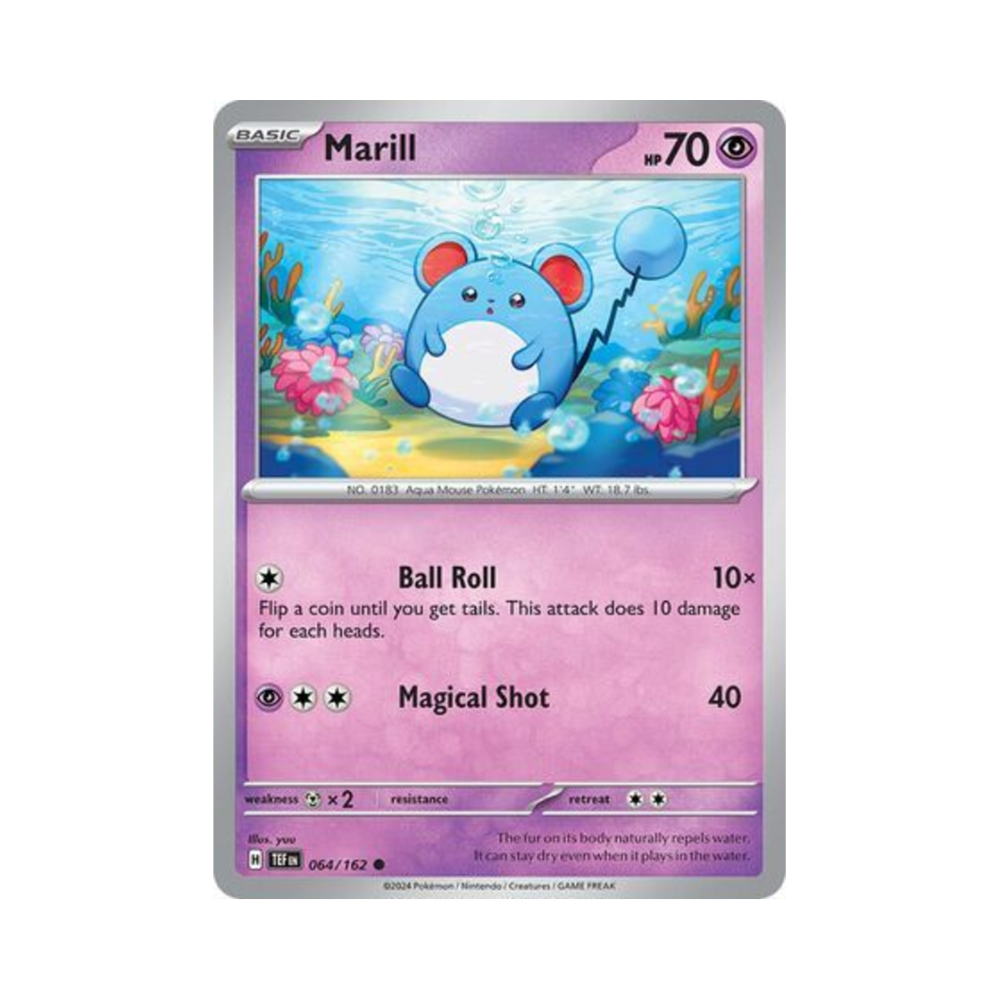 포켓몬 TCG 마릴 C 템포럴 포시스 (영문판)(Pokemon TCG Marill C Temporal Forces (English Ver.)) - 1