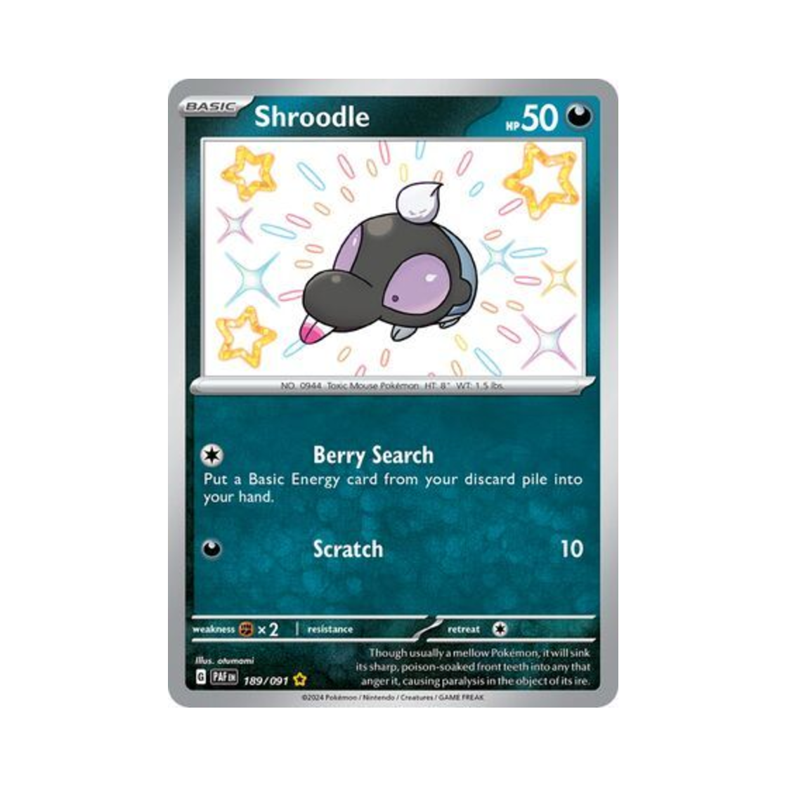 포켓몬 TCG 땃쭈르 SR 팔데아 페이트 (영문판)(Pokemon TCG Shroodle SR Paldean Fates (English Ver.)) - 1