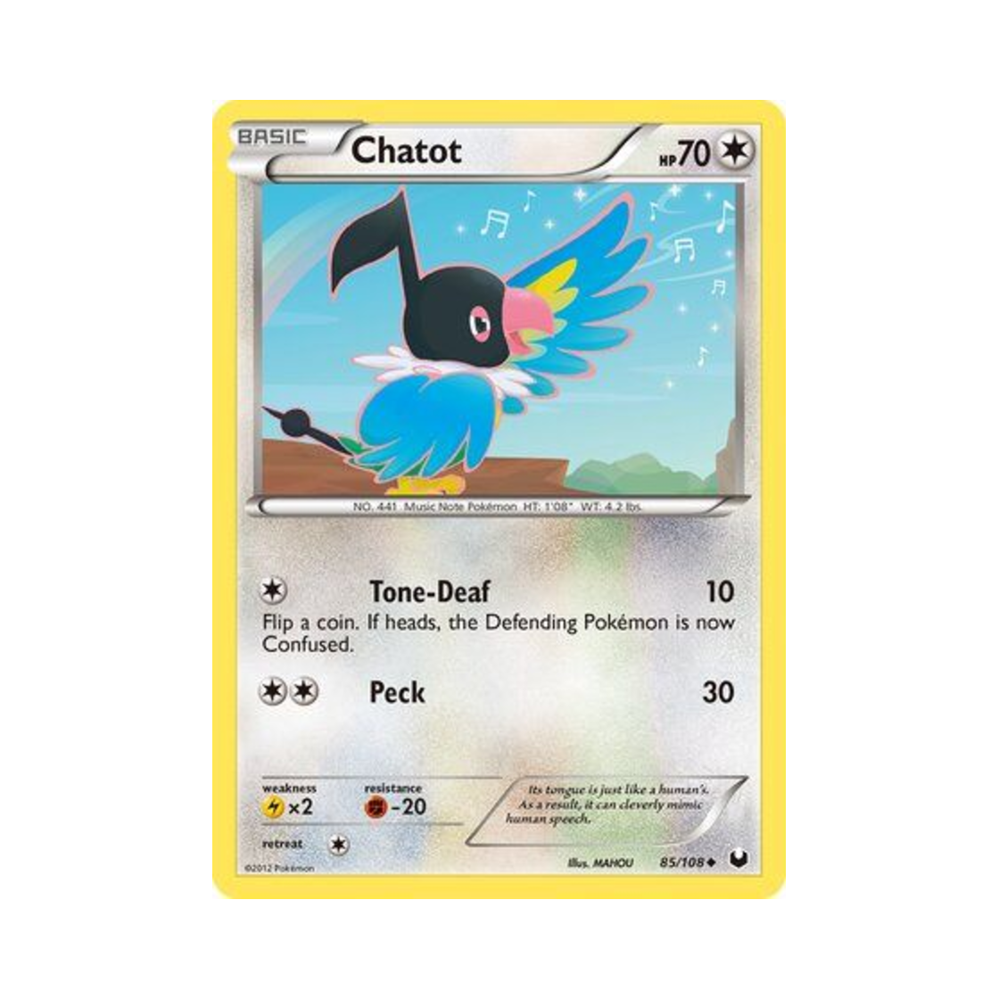 포켓몬 TCG 페라페 U 다크 익스플로러스 (영문판)(Pokemon TCG Chatot U Dark Explorers (English Ver.))