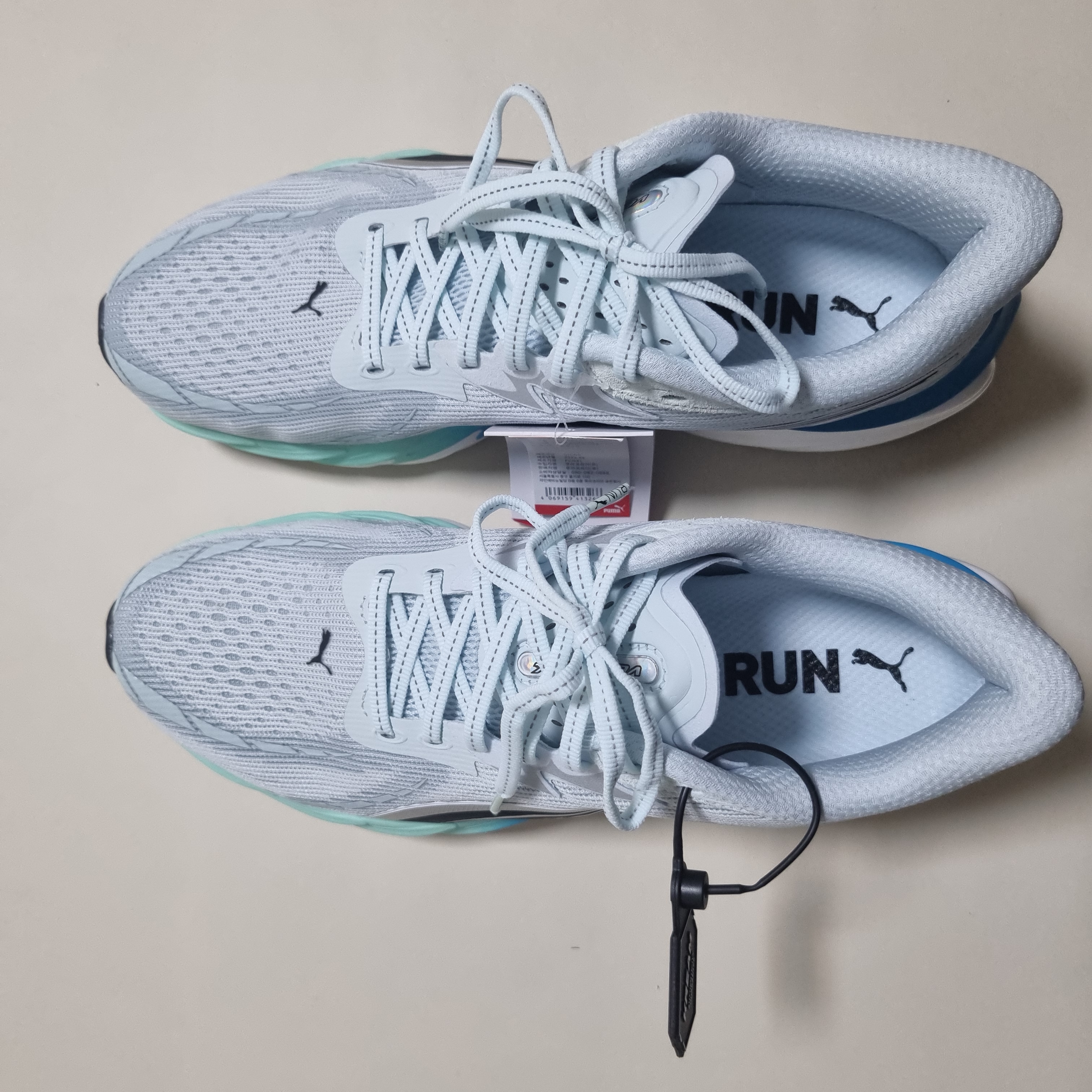 Puma Velocity Nitro 4 Sea Glass Speed Blue - Wide 착용 스타일 - 1