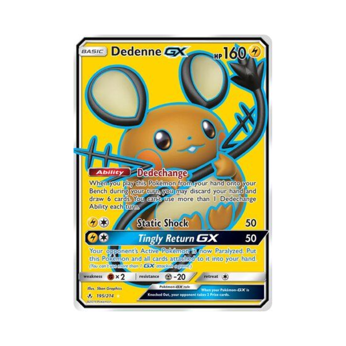 포켓몬 TCG 데덴네 GX RU 언브로큰 본즈 (영문판)(Pokemon TCG Dedenne GX RU Unbroken Bonds (English Ver.))