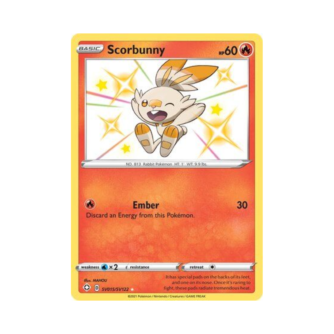 포켓몬 TCG 염버니 RS 샤이닝 페이츠 (영문판)(Pokemon TCG Scorbunny RS Shining Fates (English Ver.)) - 1