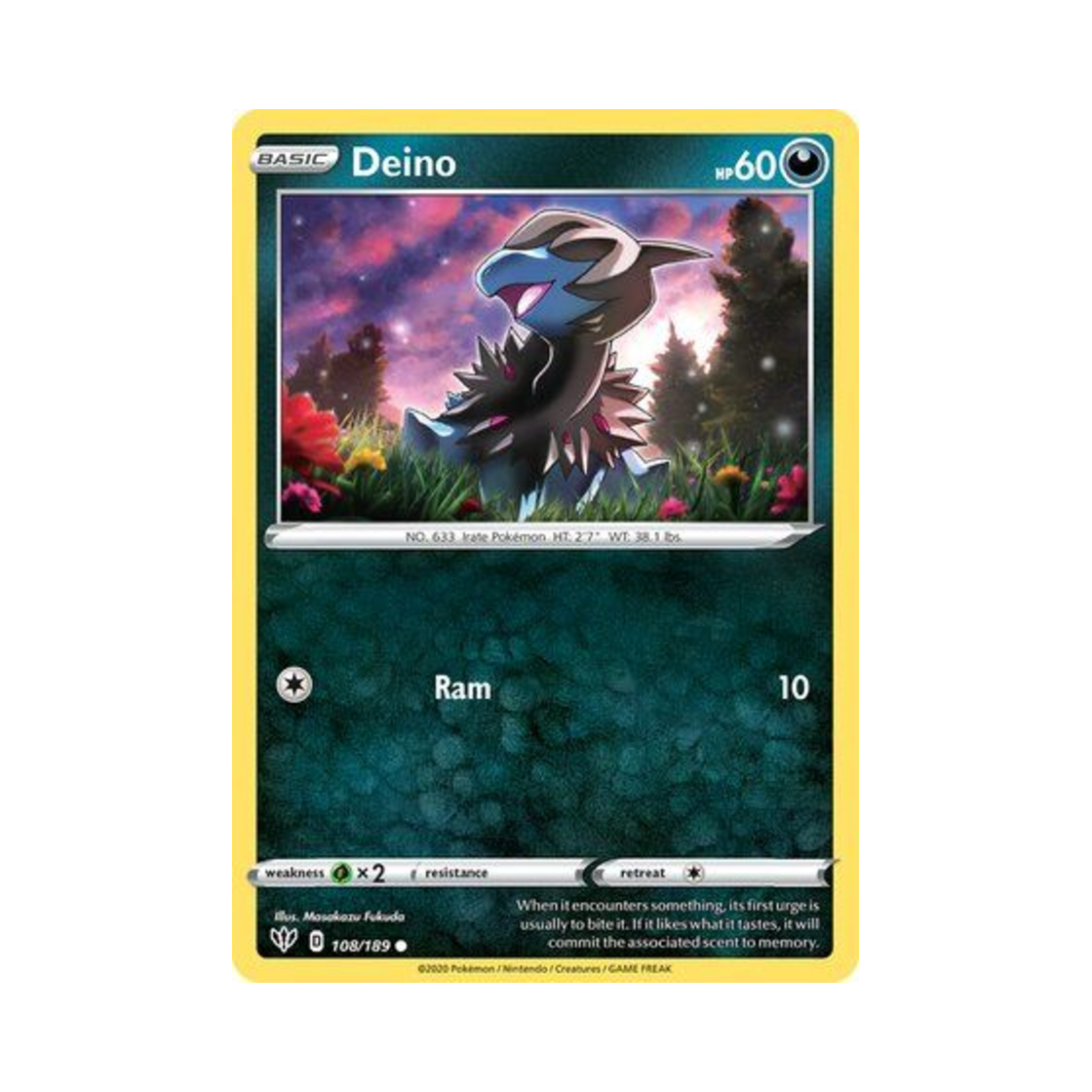 포켓몬 TCG 모노두 C 다크니스 어블레이즈 (영문판)(Pokemon TCG Deino C Darkness Ablaze (English Ver.)) - 1