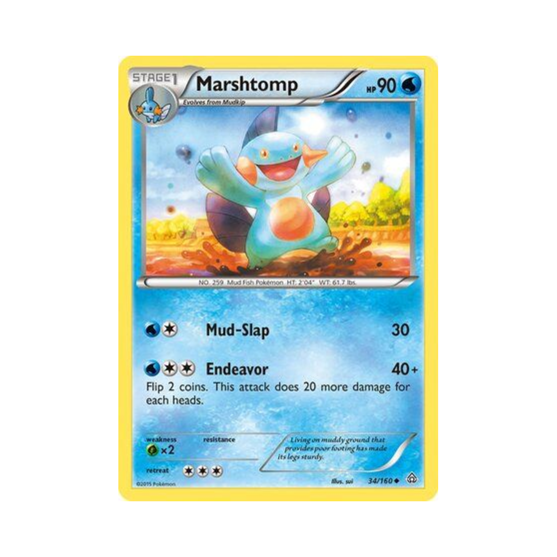 포켓몬 TCG 늪짱이 U 프라이멀 크래시 (영문판)(Pokemon TCG Marshtomp U Primal Clash (English Ver.)) - 1