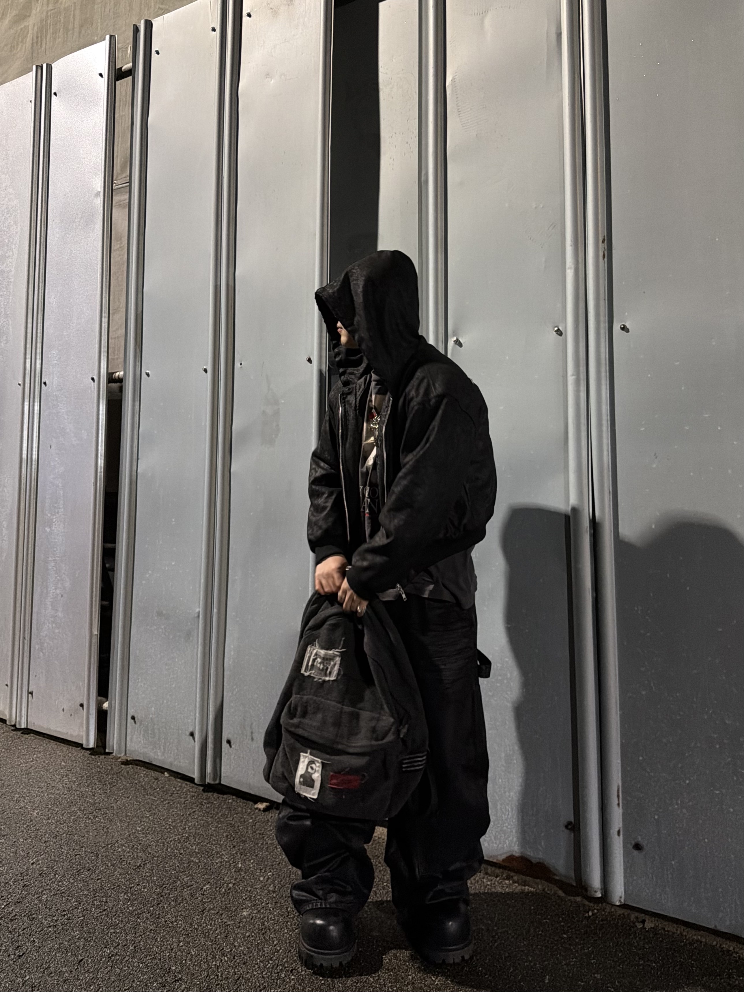 Balenciaga Stomper Bootie Black, Saint Mxxxxxx Psychotic SNT S/S T-Shirt Black - 25SS 착용 스타일 - 3