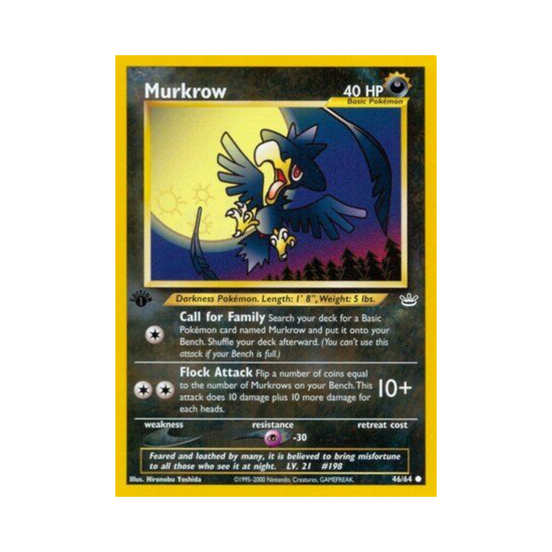 포켓몬 TCG 니로우 C 네오 레버레이션 (영문판)(Pokemon TCG Murkrow C Neo Revelation (English Ver.))