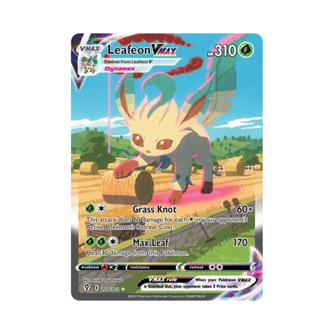 포켓몬 TCG 리피아 VMAX RR 이볼빙 스카이즈 (영문판)(Pokemon TCG Leafeon VMAX RR Evolving Skies (English Ver.)) - 1