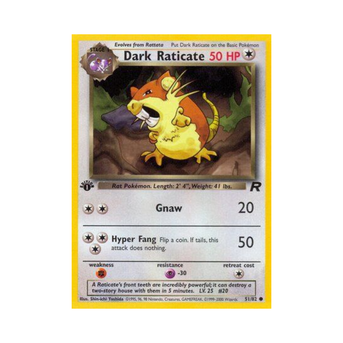 포켓몬 TCG 다크 레트라 C 로켓단 (영문판)(Pokemon TCG Dark Raticate C Team Rocket (English Ver.))