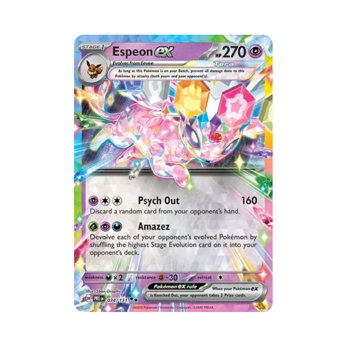 포켓몬 TCG 에브이 ex DR 프리즈매틱 에볼루션즈 (영문판)(Pokemon TCG Espeon ex DR Prismatic Evolutions (English Ver.)) - 1