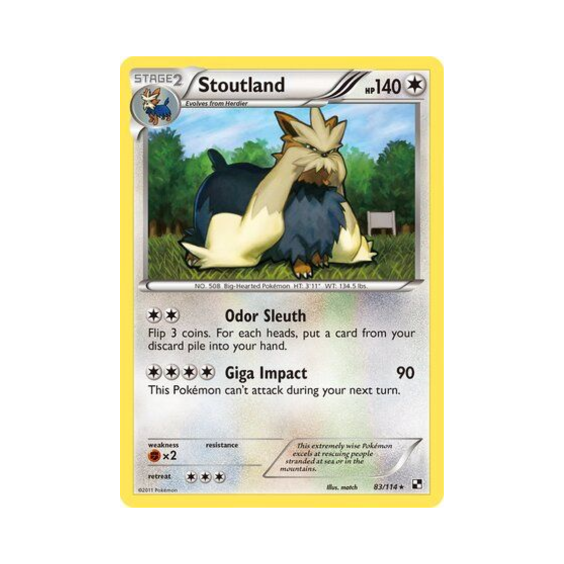 포켓몬 TCG 바랜드 R 블랙 & 화이트 (영문판)(Pokemon TCG Stoutland R Black & White (English Ver.)) - 1