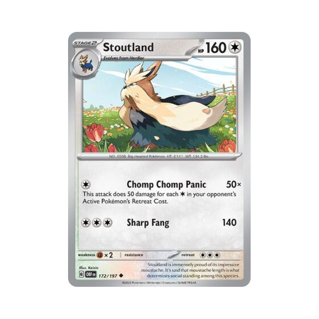포켓몬 TCG 바랜드 U 옵시디언 플레임즈 (영문판)(Pokemon TCG Stoutland U Obsidian Flames (English Ver.)) - 1