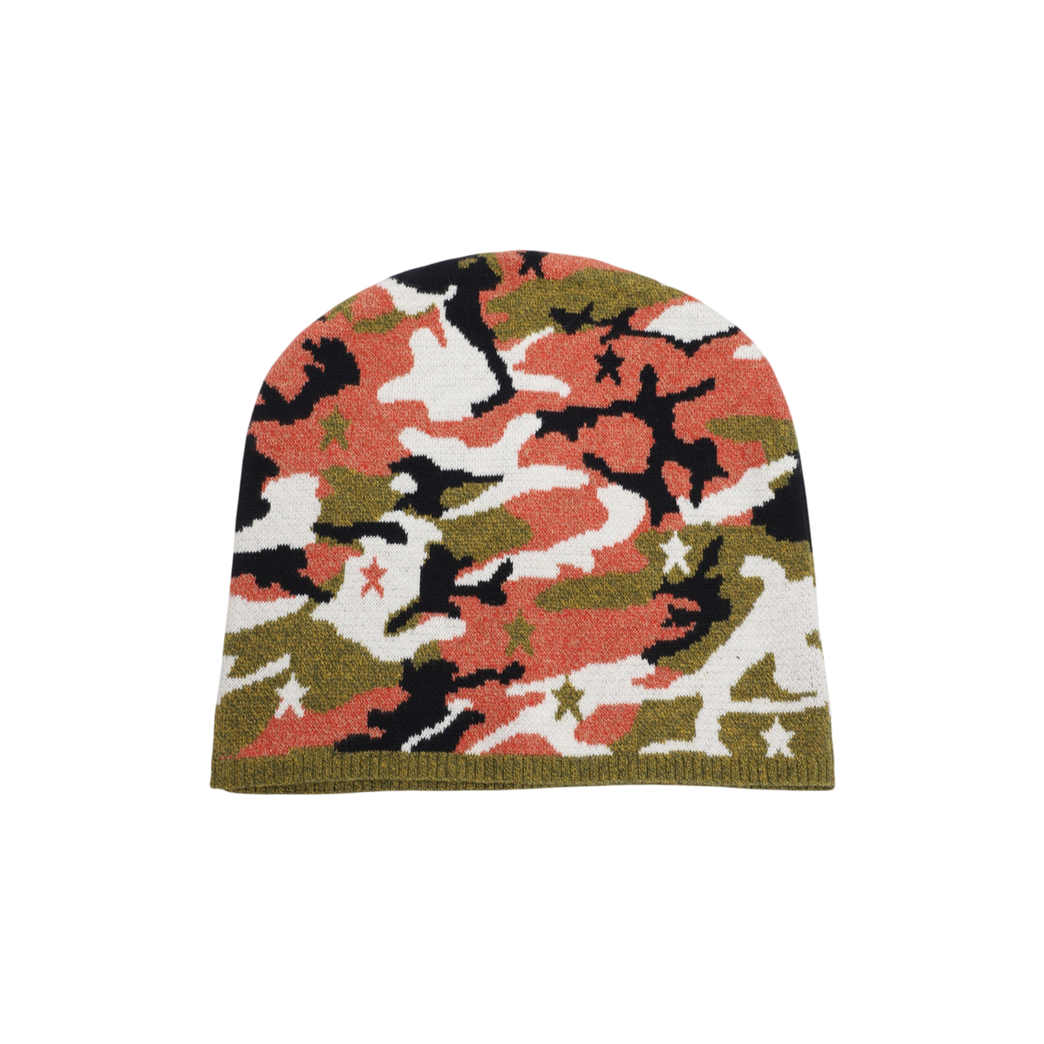 US-FW25-009 Unborn Society Signature Knit Camo Beanie Desert Camo