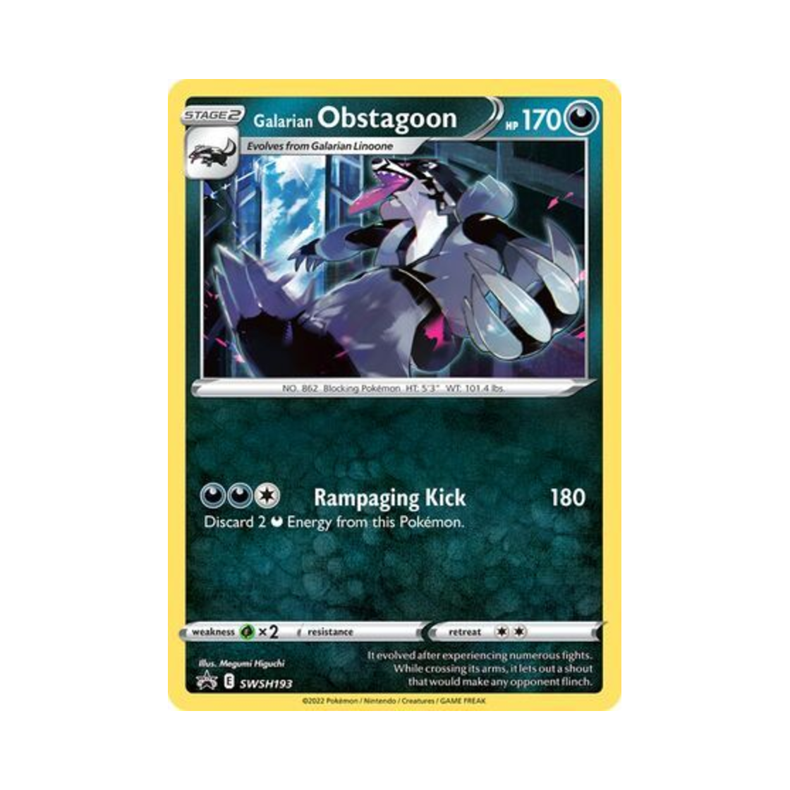 포켓몬 TCG 가라르 가로막구리 P 소드 & 실드 프로모카드 (영문판)(Pokemon TCG Galarian Obstagoon P Sword & Shield Promos (English Ver.)) - 1