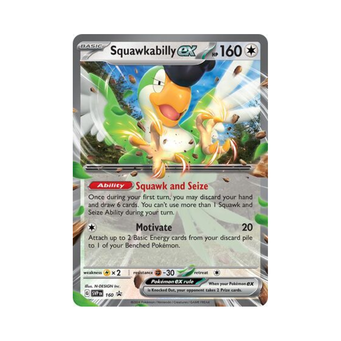 포켓몬 TCG 시비꼬 ex P 스칼렛 & 바이올렛 프로모 카드 (영문판)(Pokemon TCG Squawkabilly ex P Scarlet & Violet Promos (English Ver.))