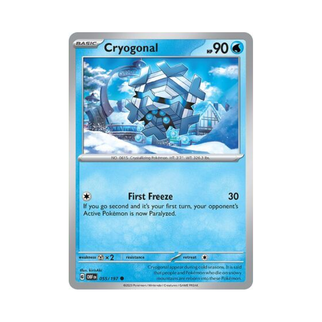 포켓몬 TCG 프리지오 C 옵시디언 플레임즈 (영문판)(Pokemon TCG Cryogonal C Obsidian Flames (English Ver.))