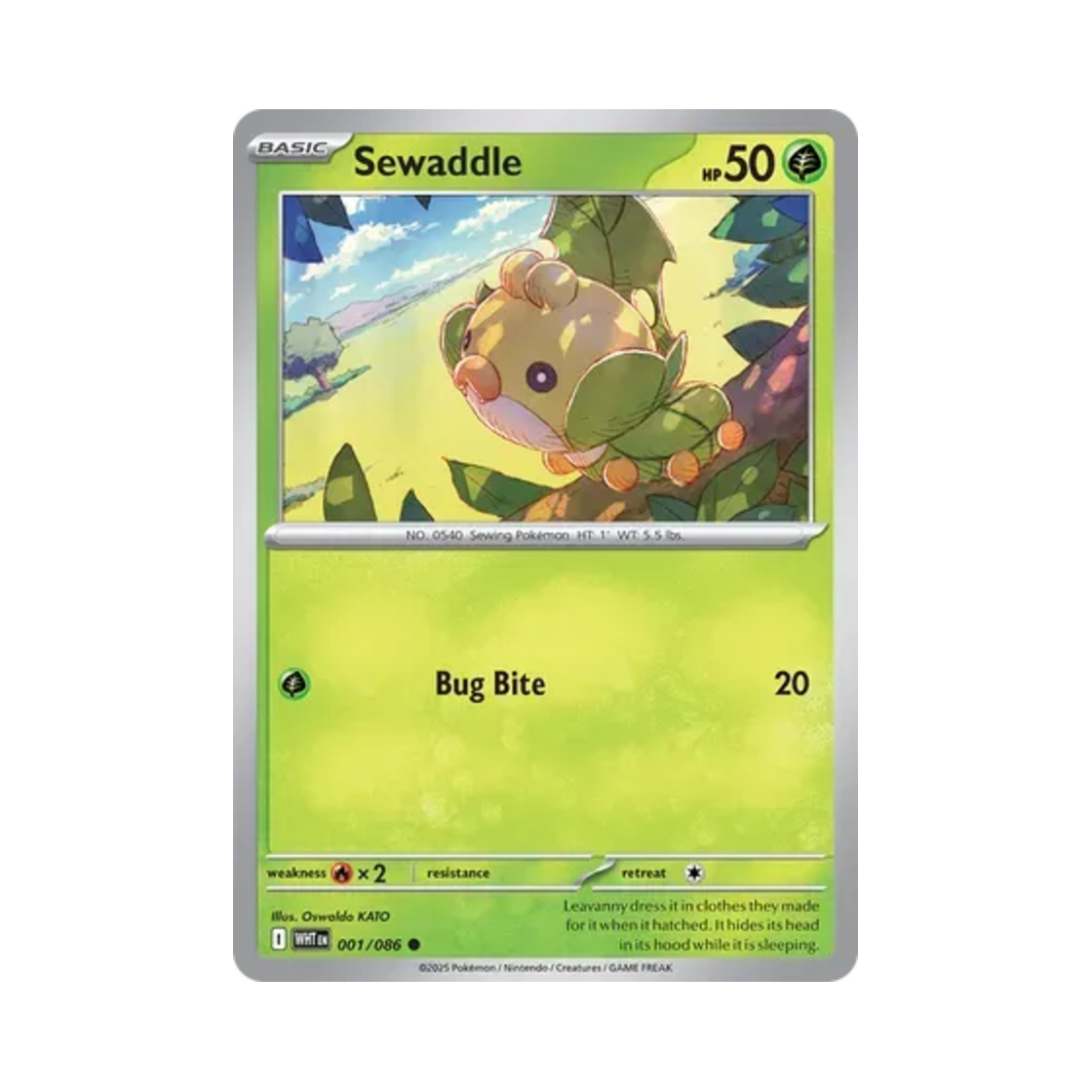 포켓몬 TCG 두르보 C 화이트플레어 (영문판)(Pokemon TCG Sewaddle C White Flare (English Ver.))