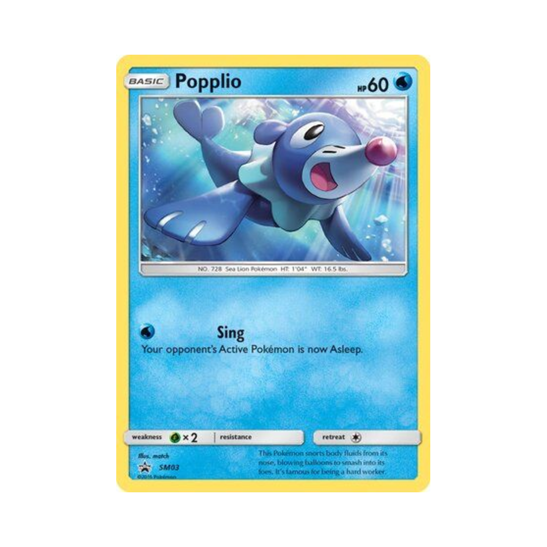 포켓몬 TCG 누리공 P 썬 & 문 프로모카드 (영문판)(Pokemon TCG Popplio P Sun & Moon Promos (English Ver.)) - 1