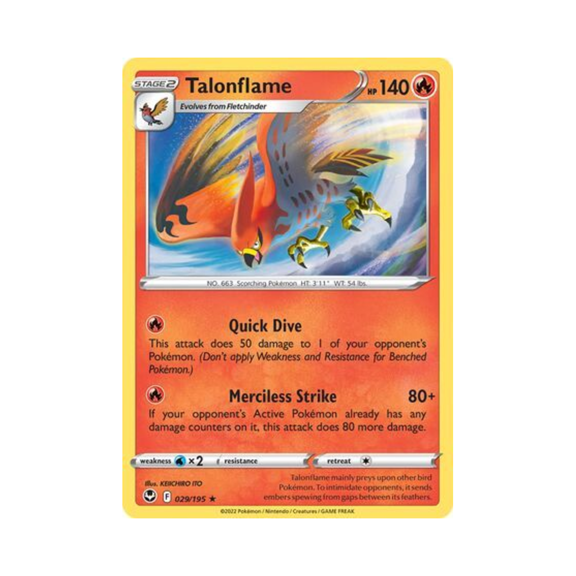 포켓몬 TCG 파이어로 R 실버 템페스트 (영문판)(Pokemon TCG Talonflame R Silver Tempest (English Ver.)) - 1