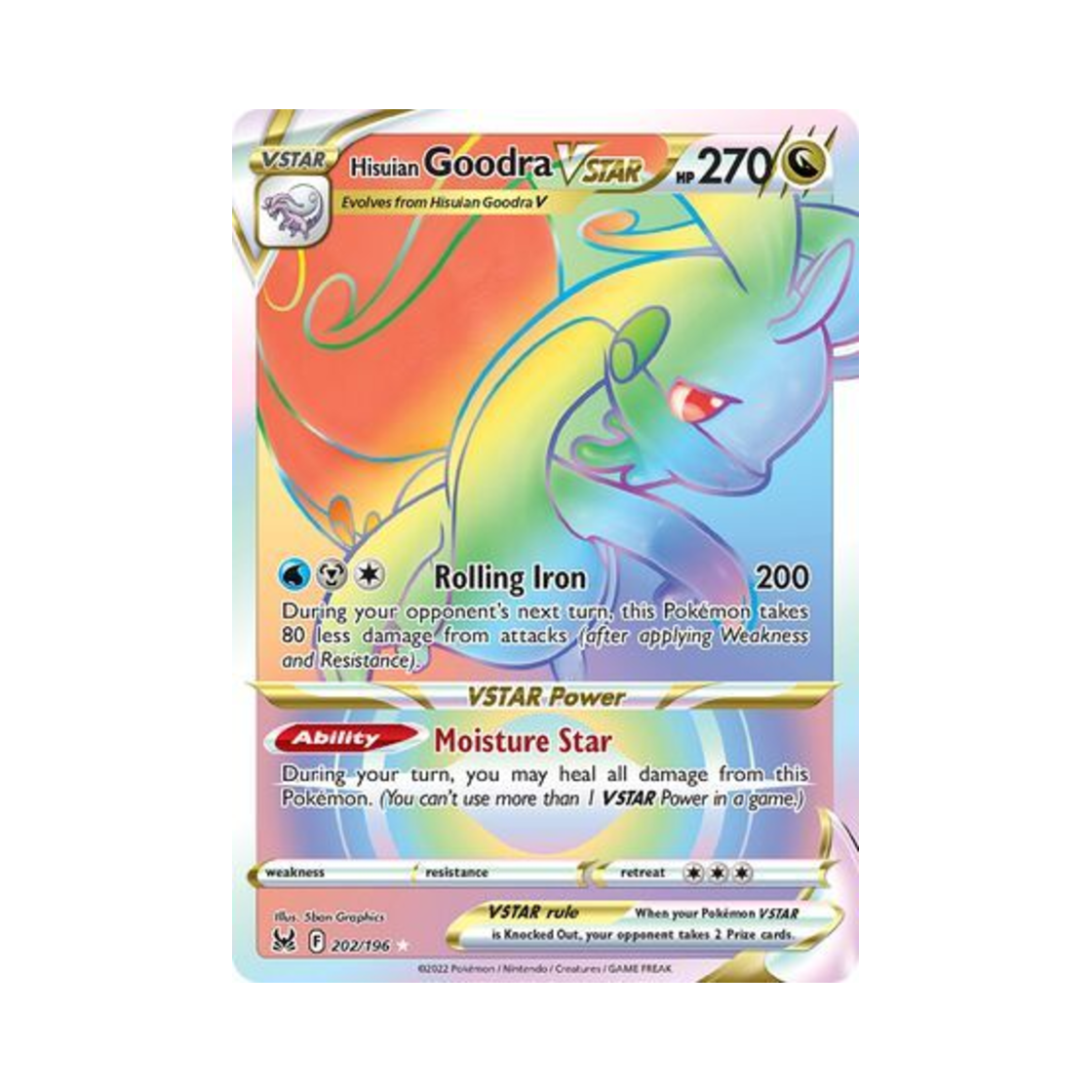 포켓몬 TCG 히스이 미끄래곤 VSTAR RR 로스트 오리진 (영문판)(Pokemon TCG Hisuian Goodra VSTAR RR Lost Origin (English Ver.))