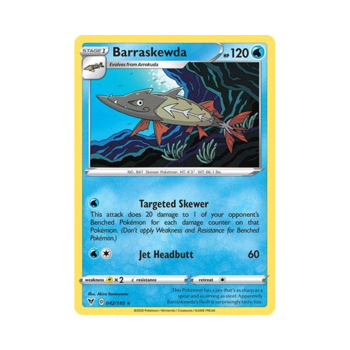 포켓몬 TCG 꼬치조 R 비비드 볼티지 (영문판)(Pokemon TCG Barraskewda R Vivid Voltage (English Ver.)) - 1