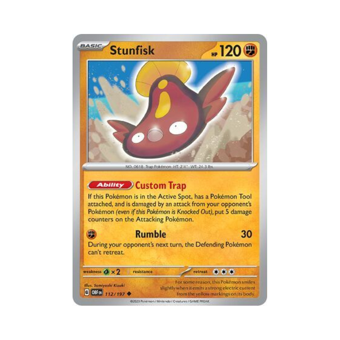 포켓몬 TCG 메더 U 옵시디언 플레임즈 (영문판)(Pokemon TCG Stunfisk U Obsidian Flames (English Ver.)) - 1