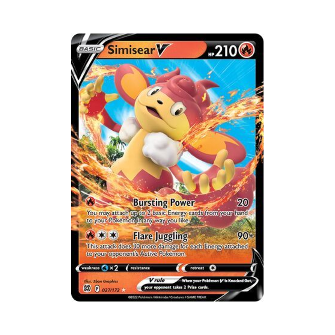 포켓몬 TCG 바오키 V HRV 브릴리언트 스타즈 (영문판)(Pokemon TCG Simisear V HRV Brilliant Stars (English Ver.)) - 1