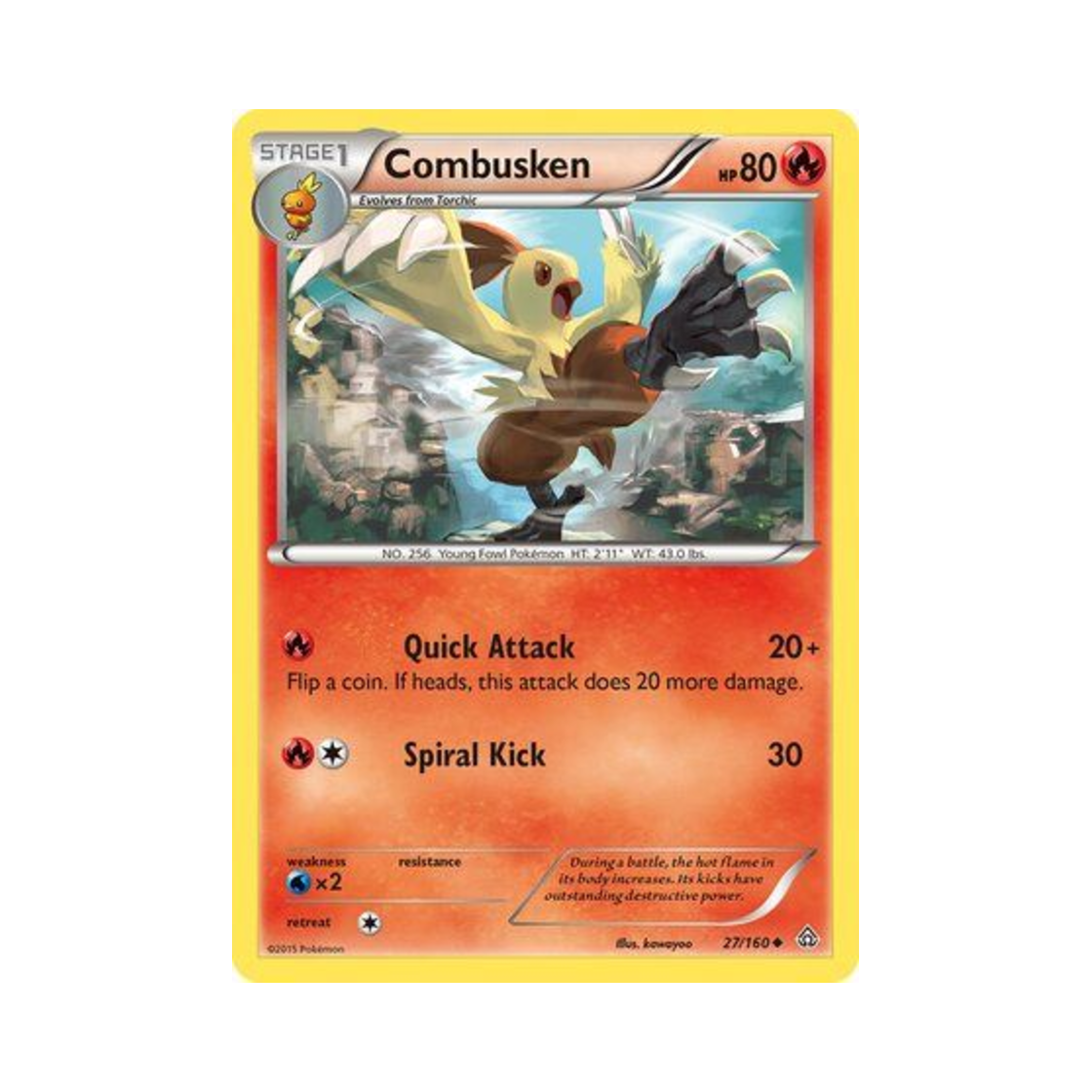 포켓몬 TCG 영치코 U 프라이멀 크래시 (영문판)(Pokemon TCG Combusken U Primal Clash (English Ver.)) - 1