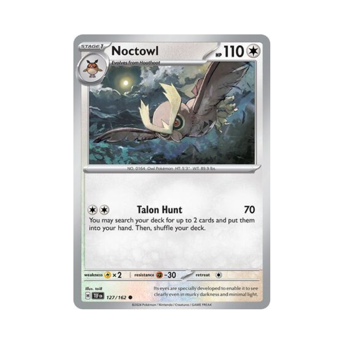 포켓몬 TCG 야부엉 C 템포럴 포시스 (영문판)(Pokemon TCG Noctowl C Temporal Forces (English Ver.)) - 1
